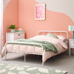 Argos Home Kids Charlie Small Double Metal Bed Frame - White - thumbnail 1