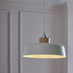 Argos Home Natural Metal and Wood Easy Fit Lampshade - 30cm - thumbnail 2