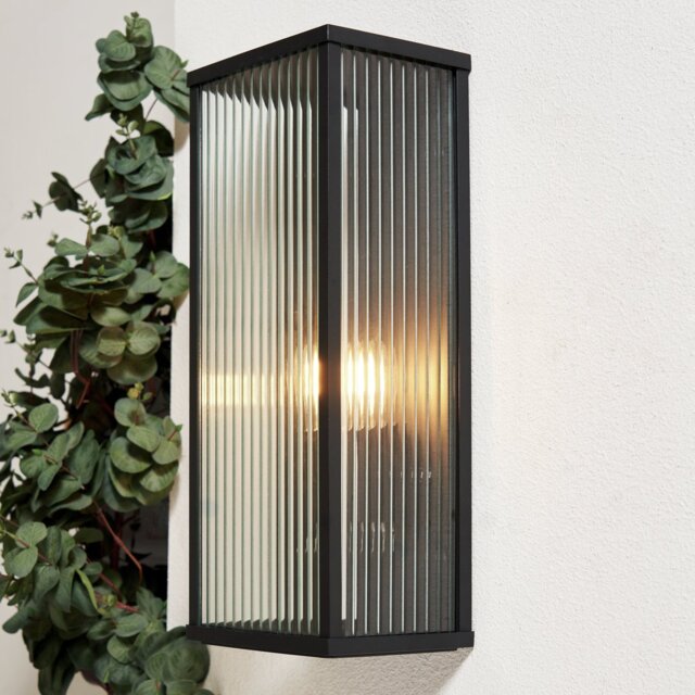 Zink FLINT IP44 Black Outdoor Wall Box Lantern - image 1