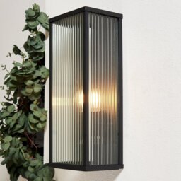 Zink FLINT IP44 Black Outdoor Wall Box Lantern - thumbnail 1