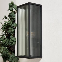 Zink FLINT IP44 Black Outdoor Wall Box Lantern - thumbnail 2