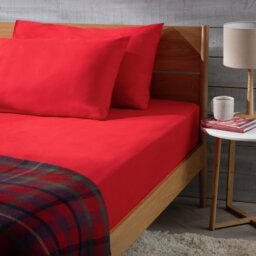 Habitat Soft and Cosy Brushed Cotton Red Fitted Sheet - D - thumbnail 2