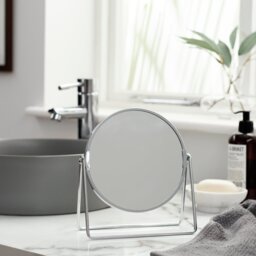 Argos Home Chrome Metal Round Pedestal Swivel Mirror - 21x19cm