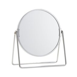 Argos Home Chrome Metal Round Swivel Mirror - 21x19cm - thumbnail 2