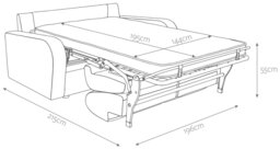 Jay-Be Deco Fabric 3 Seater Sofa Bed - Cream - thumbnail 2