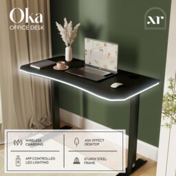 XR Living Oka RGB LED App Control 110x55cm Office Desk - Black - thumbnail 2