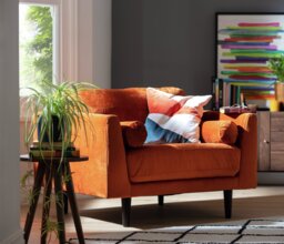 Habitat Jacob Fabric Cuddle Chair - Orange - thumbnail 2