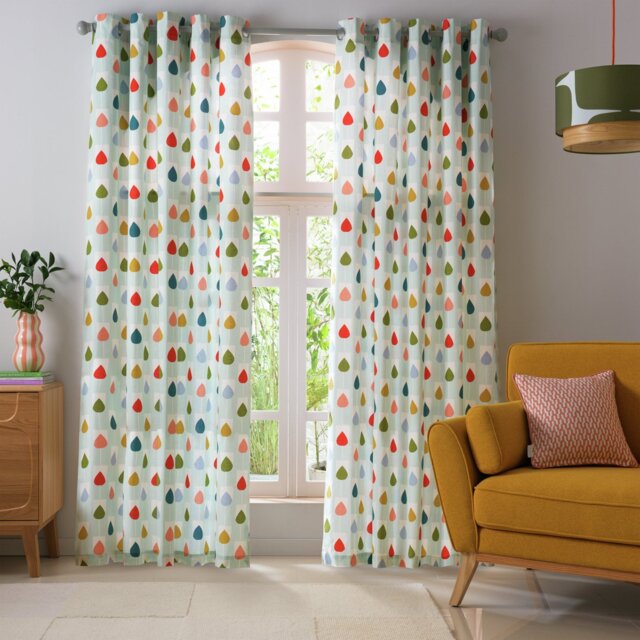 Habitat x Scion Sula Lined Eyelet Curtains - Multicoloured - image 1