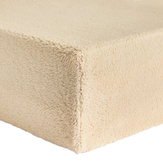 Argos Home Fleece Plain Cream Fitted Sheet - Single - image 1
