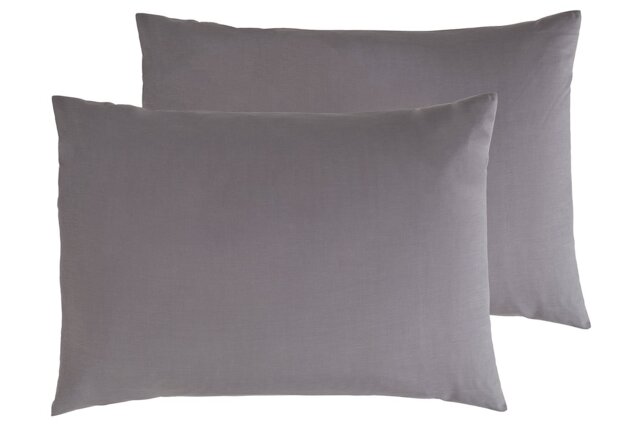 Habitat Cotton Rich 180 TC Standard Pillowcase Pair-Charcoal - image 1