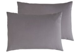Habitat Cotton Rich 180 TC Standard Pillowcase Pair-Charcoal - thumbnail 1