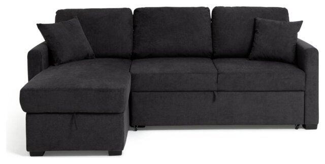 Habitat Reagan Left Hand Storage Corner Chaise Sofa Bed - Charcoal - image 1