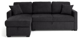 Habitat Reagan Left Hand Storage Corner Chaise Sofa Bed - Charcoal