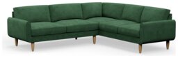 Hutch Velvet Round Arm 6 Seater Corner Sofa - Sage Green - thumbnail 1