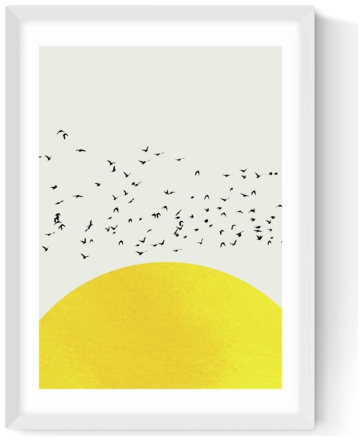 East End Prints A Thousand Birds White Frame Art Print - A3 - image 1