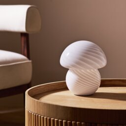 Habitat Mushroom Striped Battery Powered Table Lamp-White - thumbnail 2
