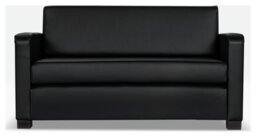 Argos Home Lucy Faux Leather 2 Seater Sofa Bed - Black - thumbnail 1