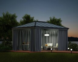 Palram Canopia Dallas 4 Piece Gazebo Curtain Set 12 x 16ft - thumbnail 2