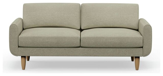 Hutch Fabric Round Arm 3 Seater Sofa - Oat - image 1