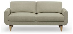 Hutch Fabric Round Arm 3 Seater Sofa - Oat - thumbnail 1