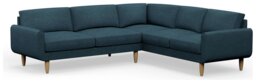 Hutch Fabric Round Arm 6 Seater Corner Sofa - Aegean Blue - thumbnail 1