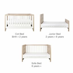 Tutti Bambini Modena Cot Bed - White Oak - thumbnail 2