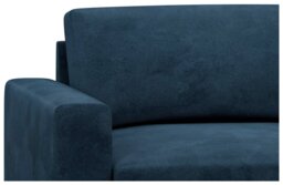 Hutch Slim Velvet Block Arm 5 Seater Corner Sofa - Ink Blue - thumbnail 2