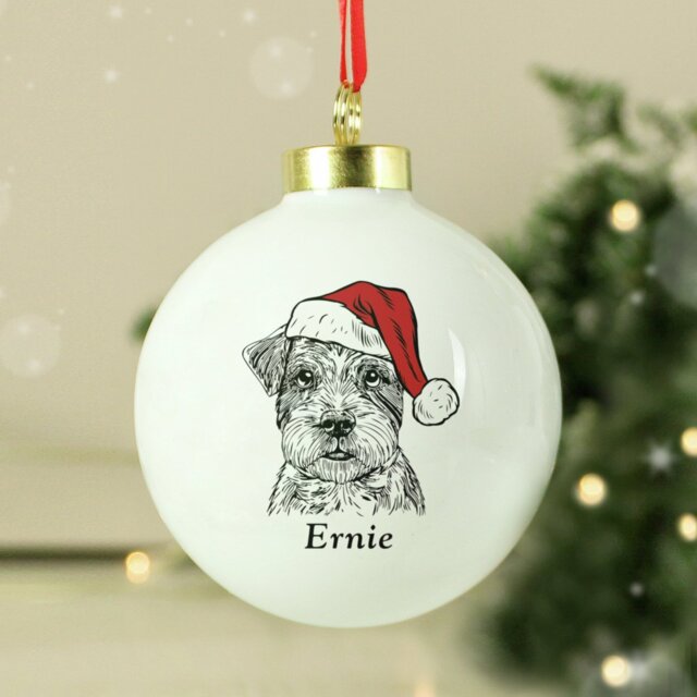 Personalised Message Dog Breed Christmas Bauble - image 1