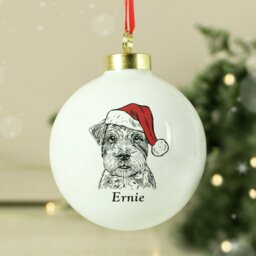 Personalised Message Dog Breed Christmas Bauble - thumbnail 1