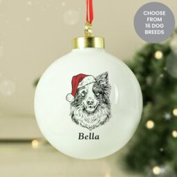 Personalised Message Dog Breed Christmas Bauble - thumbnail 2