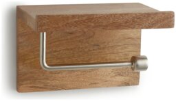 Habitat Mango Wood Toilet Roll Holder Shelf - Natural - thumbnail 2