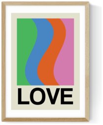 East End Prints Love Wave Gala Oak Frame Art Print - A2 - thumbnail 2