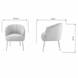 GFW Pettine Velvet Accent Chair - Natural - thumbnail 2