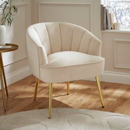 GFW Pettine Velvet Accent Chair - Natural - thumbnail 1