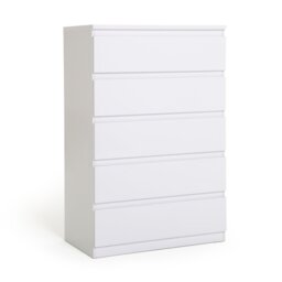 Argos Home Jenson 5 Drawer Chest - White Gloss - thumbnail 1