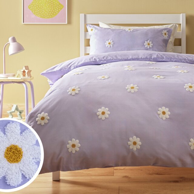 Argos Home Kids Tufted Daisy Bedding Set - Double - image 1