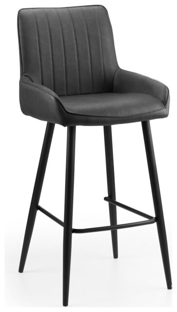 Julian Bowen Soho Faux Leather Bar Stool - Charcoal - image 1
