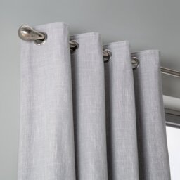 Habitat Linen Blackout Eyelet Curtains - Dove Grey-168x229cm - thumbnail 2