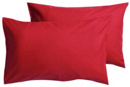 Habitat Easycare Polycotton Standard Pillowcase Pair - Red - thumbnail 2
