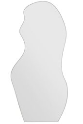 MirrorOutlet Lacuna Black Pebble Wood Wavy Wall Mirror - 170x80cm - thumbnail 2