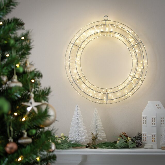 Habitat Warm White LED Christmas Wreath of Lights - image 1