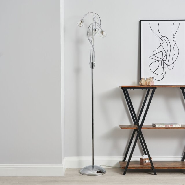 BHS Sagitarius 3 Light Floor Lamp - Silver - image 1