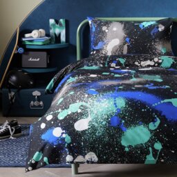Argos Home Paint Splash Graffiti Kids Bedding Set - Double - thumbnail 1