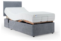 Mibed Memory Single Adjustable Bed With Mattress - Grey - thumbnail 2