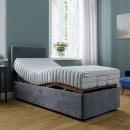 Mibed Memory Single Adjustable Bed With Mattress - Grey