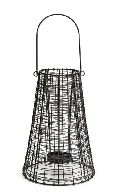 Habitat Medium Wired Lantern Candle Holder - Black