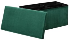 Argos Home Velvet Medium Storage Ottoman - Green - thumbnail 2