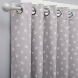 Habitat Kids Star Blackout Eyelet Curtain - Grey - thumbnail 1