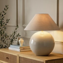 Habitat Circle 51cm Ceramic Table Lamp - Cream - thumbnail 2