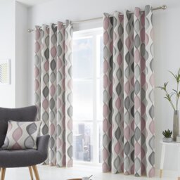 Fusion Lennox Ogee Eyelet Curtains - Blush Pink - 117x183cm